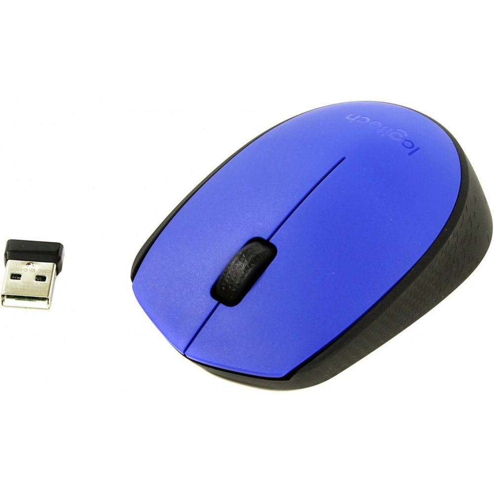 Logitech M171 | Draadloze Muis | Links- en Rechtshandig | RF | 1000 DPI | Zwart/Blauw - Matmuis - Matmuis